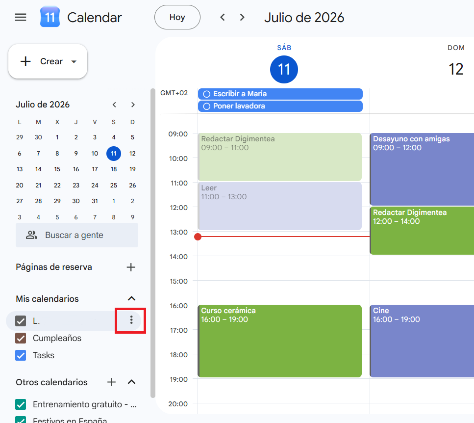 como organizar google calendar compartir calendario